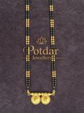 Double Line Black Bead Mangalsutra with Twin Coin Pendant