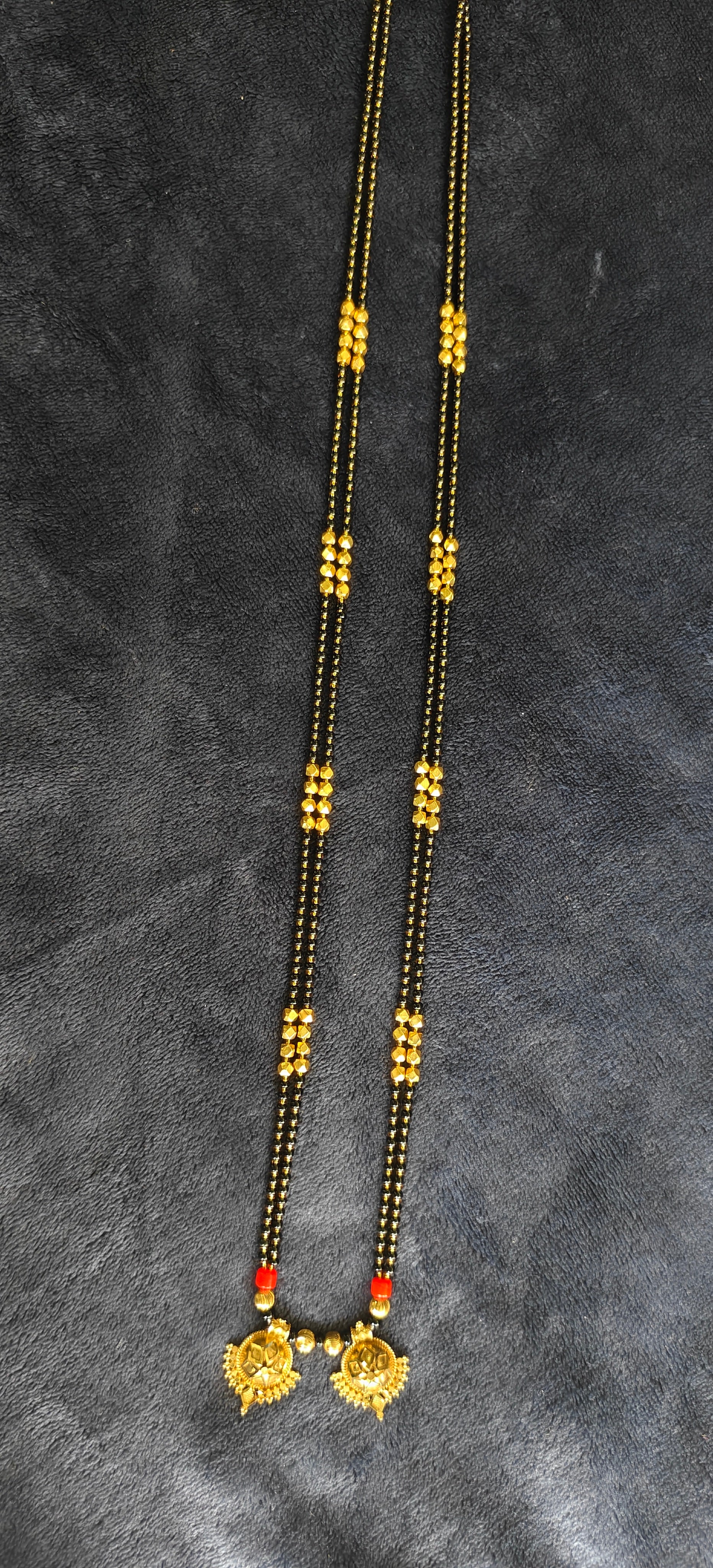 Traditional Double Line Black Bead Mangalsutra
